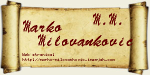 Marko Milovanković vizit kartica